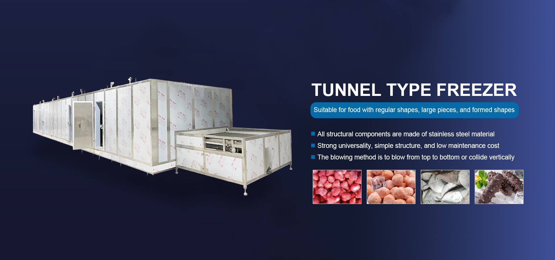 Tunnel type freezer