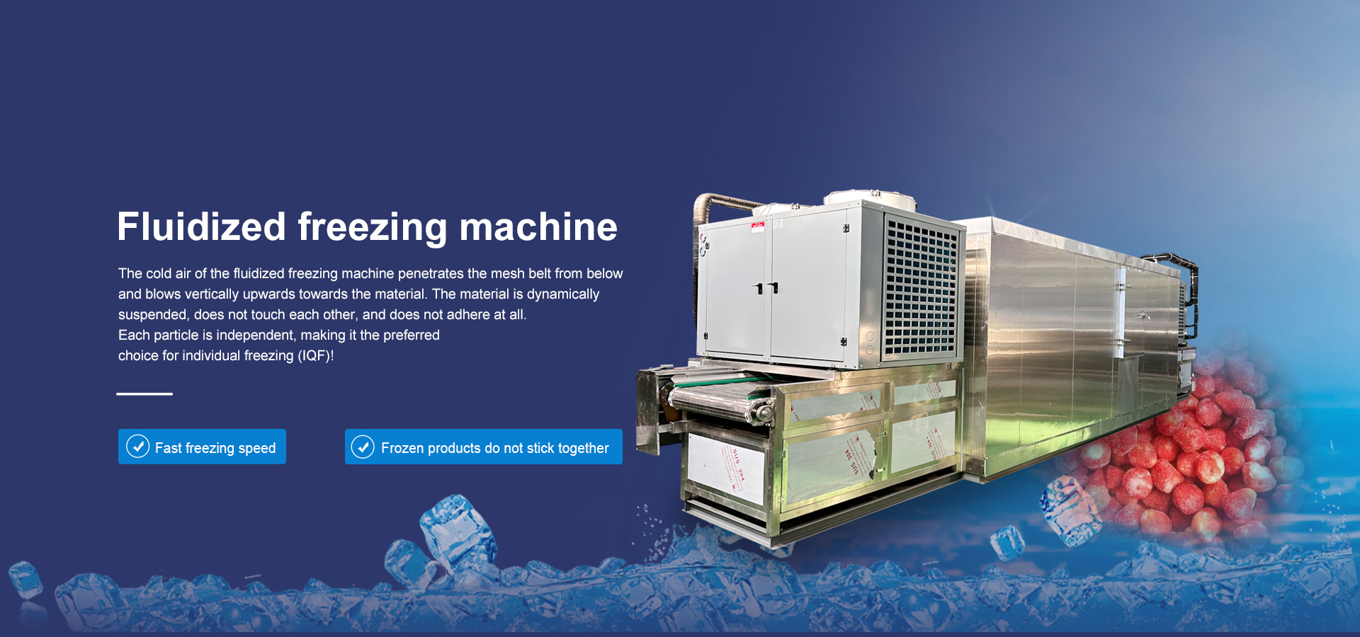 Fluidized freezing machine